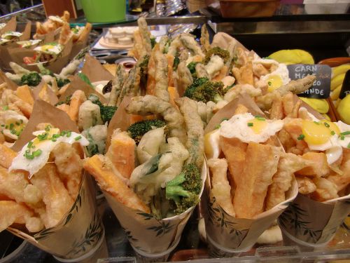 天ぷらの手持ちタイプ　どれでも、4.5ユーロ/約460円