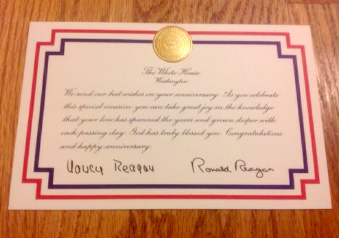 第40代 ロナルド・レーガン大統領のアニバーサリーカード (1981〜1989)