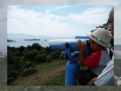 甥　「じぃじ、なんもみえん。木しか見えん」と不満そう・・・。
