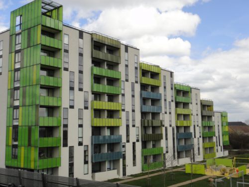 緑系で統一した新しいマンション