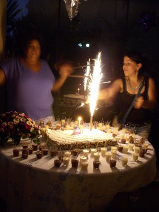 誕生日ケーキを飾る花火