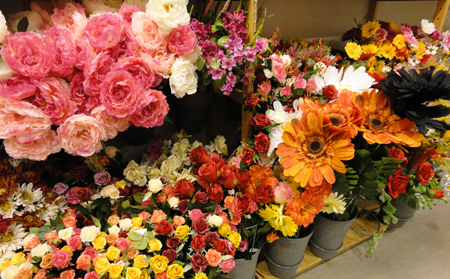 これ全部、造花なんです・・・近くで見ると、本当にホンモノそっくり！