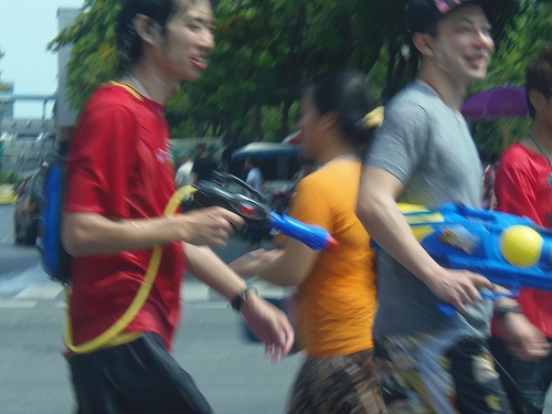 いざ出陣！すでにびしょ濡れです