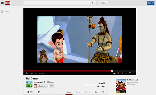 子どもガネーシャというインドのCG映画は続編もでています。お父さんのシヴァ神と象の頭のガネーシャ。