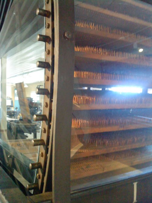 マッチ博物館に展示されているマッチを製造する機械