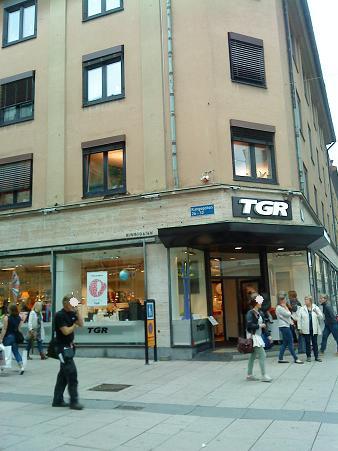 ヨーテボリ市街地の「TGR」ヨーテボリ市内に合計3店舗、スウェーデン国内全体では約30店舗あります。