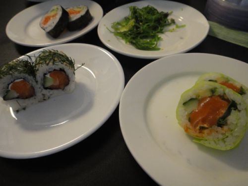 右上の海藻サラダはデンマーク人に人気がありました。