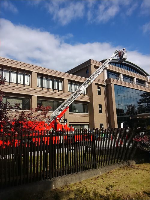 はしご車に乗れるイベントの様子。