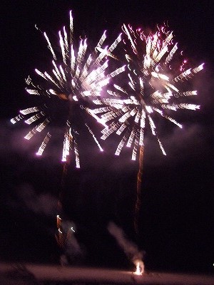 派手な花火はほとんどありませんでしたが、花火が上がるたび人々が歓声をあげていました。