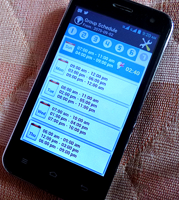 1日9時間停電時のスケジュール　Android　