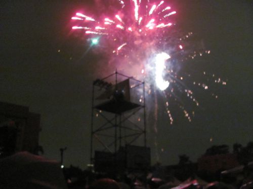 あいさつのときには、花火もあがりました