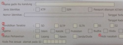上の申込書。?産みの母の名前?最終学歴?宗教?独身か既婚か離別か?趣味