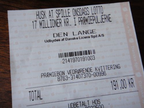 これが賭けをして戻ってきた191クローネの証拠