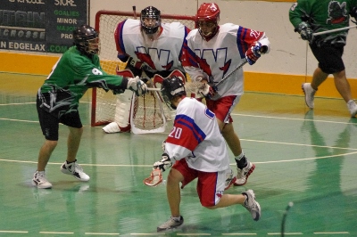 アイスリンクがラクロス場に変わります