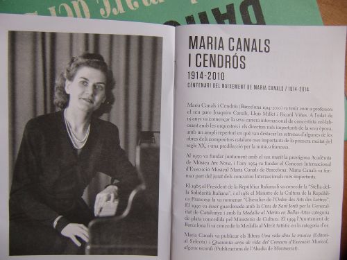 マリア・カナルスさん。2014年度コンクールのガイドブックより