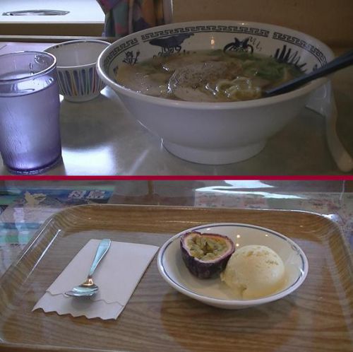 おがさわら丸のレストランやスナックでは、島塩ラーメンや期間限定パッションフルーツのアイスクリームが人気。帰路でも島の味を満喫