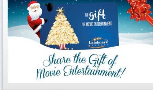 映画館のクリスマスプレゼント用ギフトカード。これを贈って、スターウォーズ最新作を観に行くというのも悪くないかもしれません。