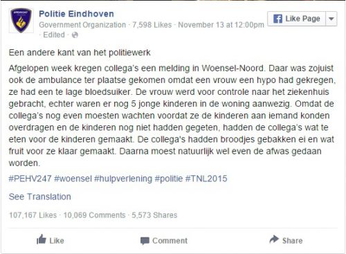 Eindhoven警察のフェイスブックページより（ https://www.facebook.com/PolitieEindhoven/photos/a.252384854780279.70617.233041110047987/1203676992984389/?type=3 )