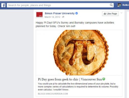 大学でも、パイ・デーにちなんだイベントが！