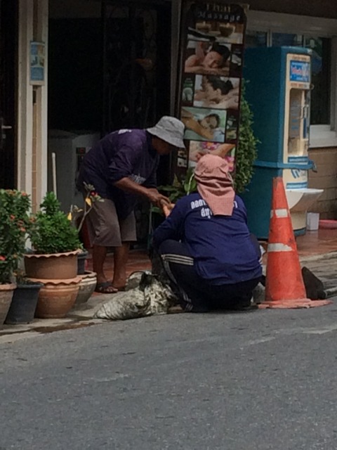 “どぶさらい”をする作業員たち