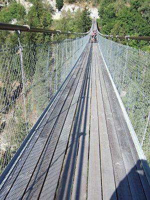 比較的薄そう？に見える木の板を歩いていきます。結構スリルが味わえます……。