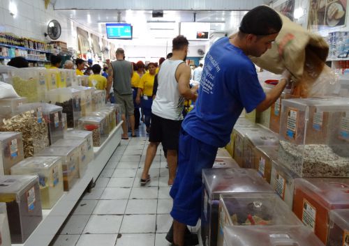 サンパウロ市内でスパイスを卸売している店内