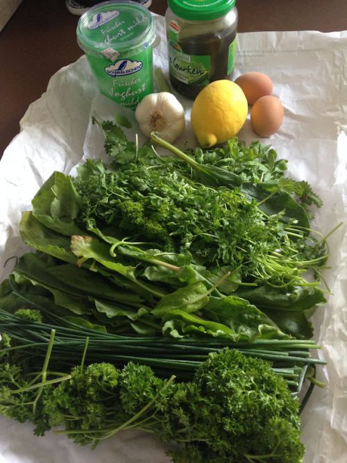 グリューネゾーセの材料。