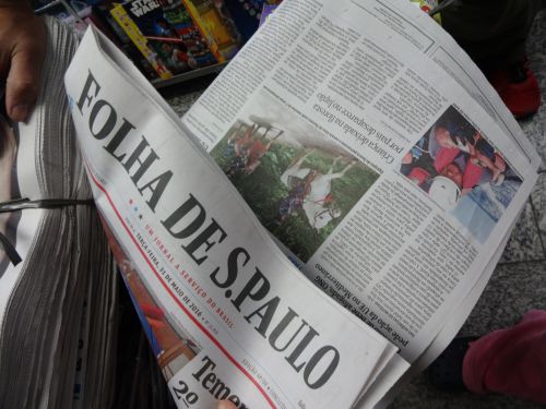 北海道七飯町での児童置き去り行方不明が取り上げられた5月31日（火）付のフォーリャ・デ・サンパウロ紙