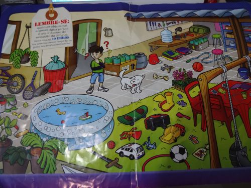 デング熱を防ぐため、子供向けにボウフラの発生源を考えさせるパンフレット