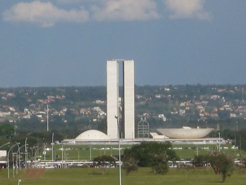 首都ブラジリアにある国会議事堂