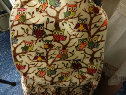 フクロウ柄プリントのかばん