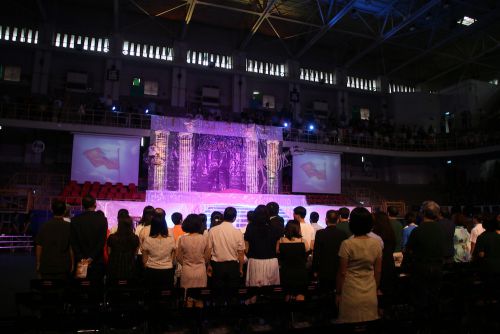 国歌斉唱の様子