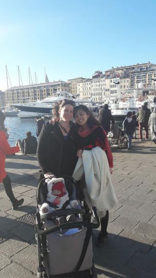 食事の後、お散歩