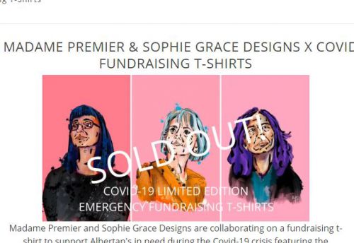 アルバータ州のヒンショー氏、BC州のヘンリー氏、カナダ連邦政府のタム氏をデザインしたTシャツ