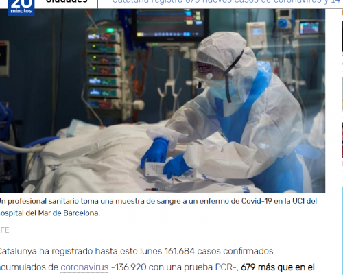 過去24時間の新規患者679人、死亡者14人。9月28日の20minutosより